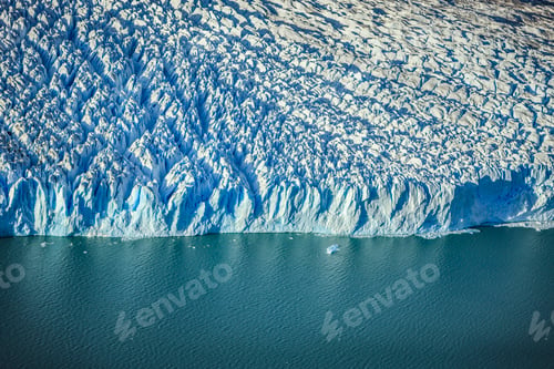 Preview: 55000,Aerial view of glacier's edge and water
