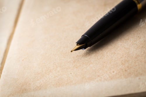 Preview: Vintage books and pen