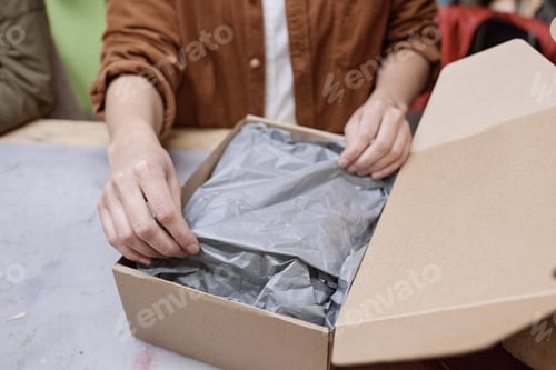 Preview: Woman packing boxes for delivery
