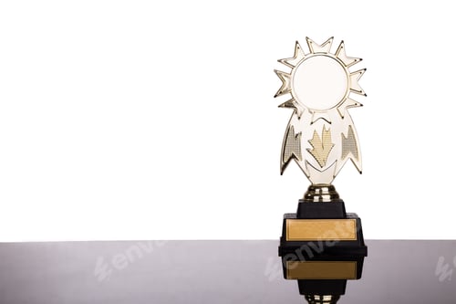 Preview: Gold medal trophy on white background