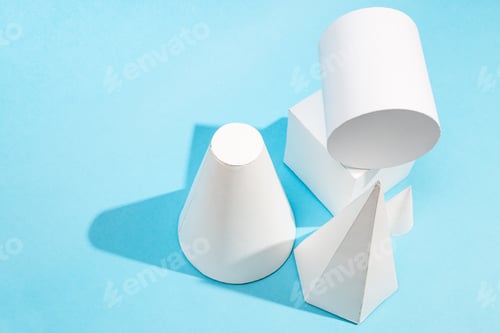 Preview: top view of different paper geometric solids