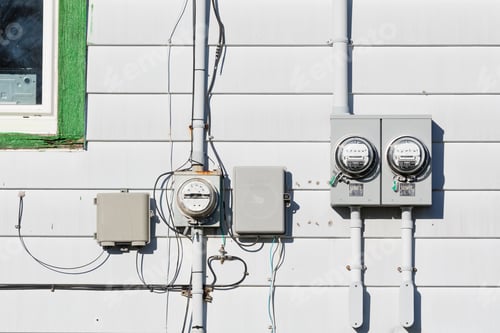 Preview: Exterior Wall Utility Dial Meters and Phone Line Drop