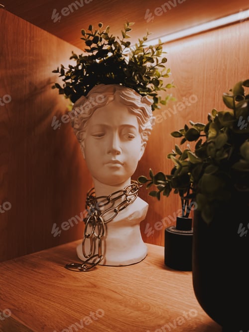 Preview: Design details of a livingroom with lights and flowers