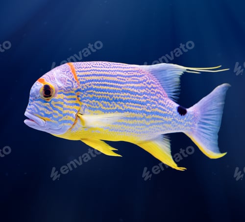 Preview: Blue-lined coral reef fish, sailfin snapper