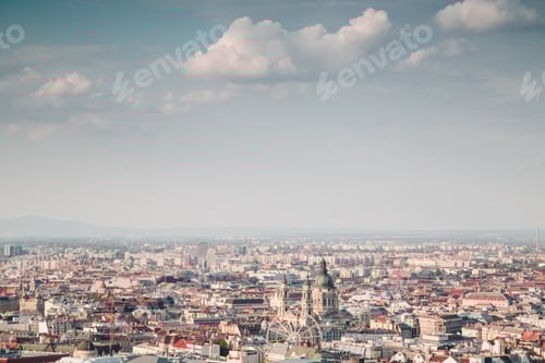 Preview: Beautiful top view shot of a city on a sunny day