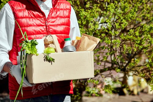 Preview: Home delivery food during virus outbreak, coronavirus panic and pandemics.