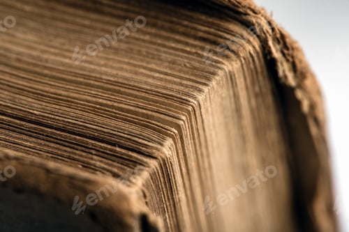 Preview: Old book, macro photo