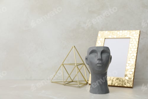 Preview: Decor concept with decorative head on light table