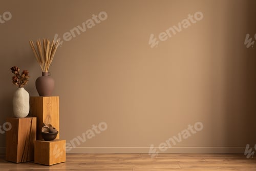 Preview: Warm and cozy composition of living room interior with sofa personal accessories Home decor Template