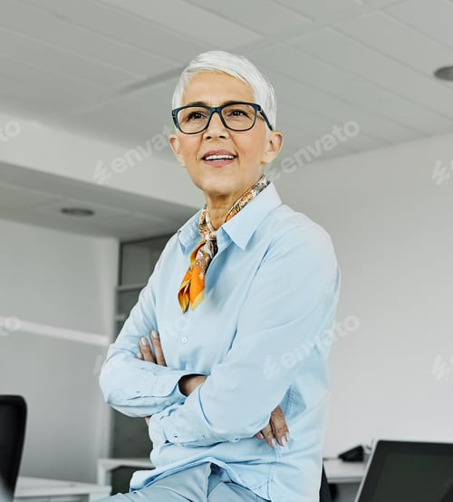 Preview: business businesswoman senior elderly office meeting woman portrait corporate