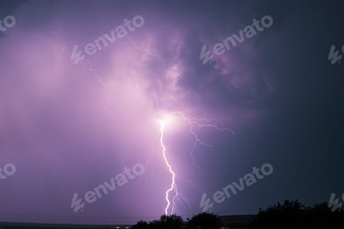 Preview: Night lightning over forest