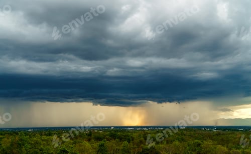 Preview: Storm clouds with the rain. Nature Environment Dark huge cloud sky black stormy cloud