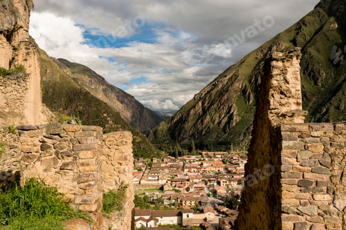 Preview: Ruins and Ollantaytambo village, Sacred Valley, Peru, South America