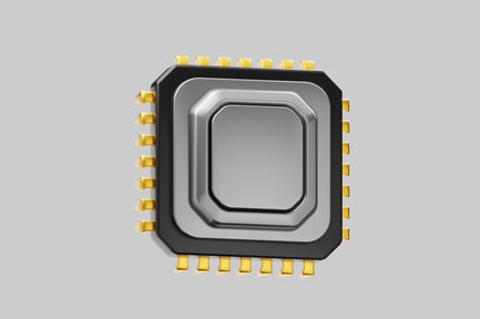 Aperçu: Puce informatique moderne à garniture dorée