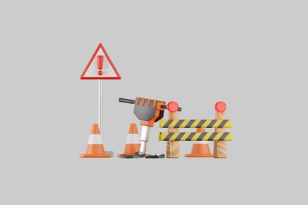 Preview: Cartoon construction zone scene