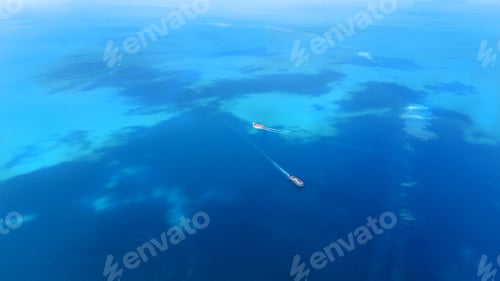Preview: Cargo container Ship, cargo vessel ship carrying container and running