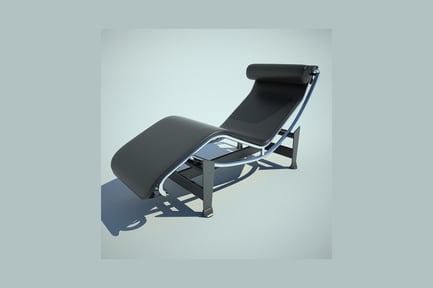 Preview: Curved lounge chair with black frame
