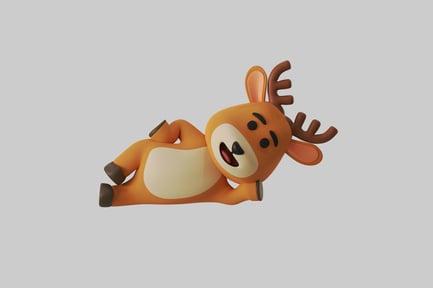 Preview: Cartoon reindeer lounging