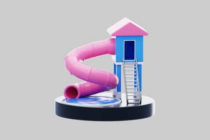 Preview: Kids' pink slide with playhouse