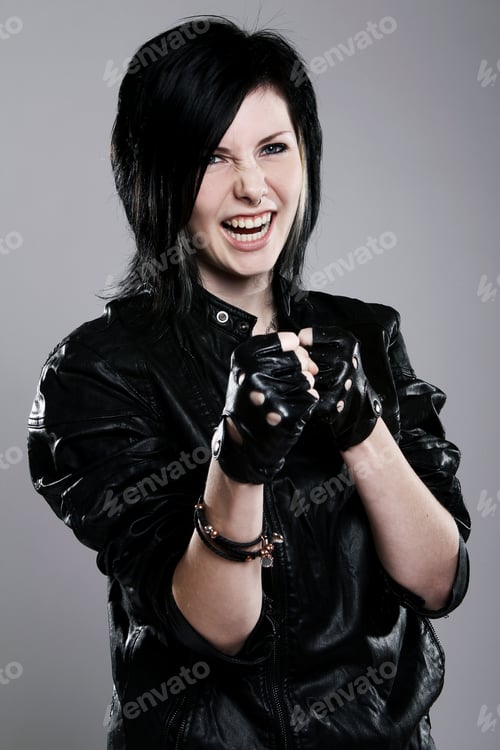 Preview: Young punk girl in leather