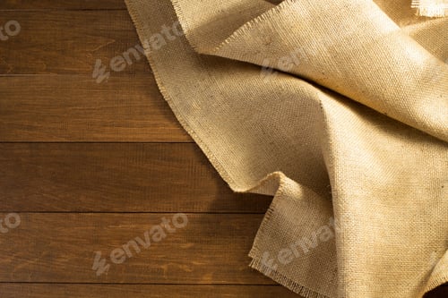 Preview: burlap hessian sacking on wooden