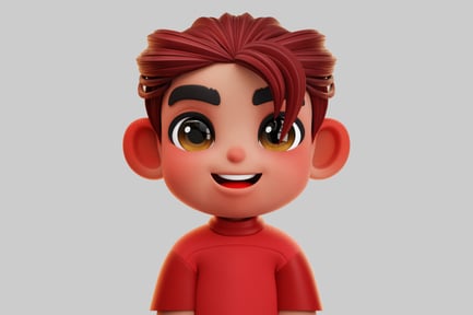 Preview: Happy Chibi Korean Boy 3D Character