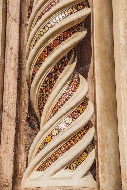 Preview: ornamental spirals on Orvieto Cathedral in Orvieto, Rome suburb, Italy