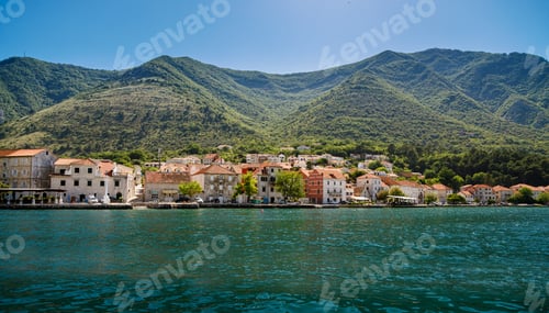 Preview: Panoramic beauty of the coastline in Montenegro's Bay of Kotor with old stone houses
