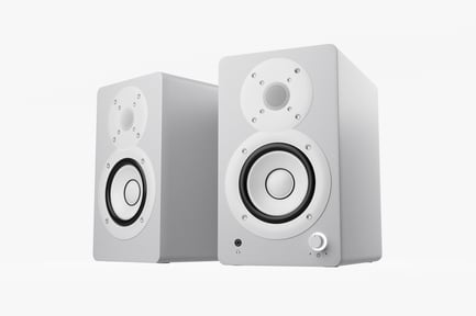 Preview: Realistic White Studio Monitors 3D Model