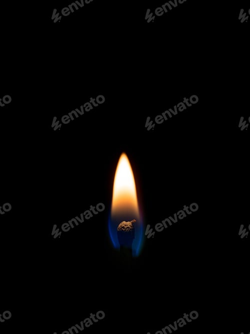 Preview: Burning match photographed in the darkness - perfect for a background