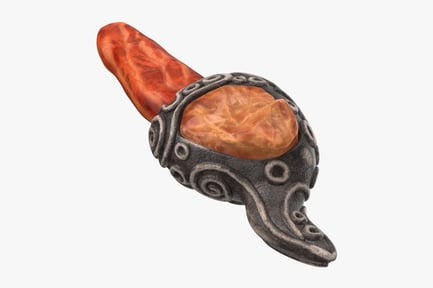 Vista previa: Cristal ámbar encantado con engaste de metal adornado