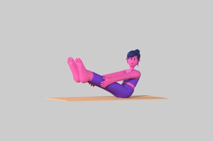 Preview: Yoga woman boat pose character