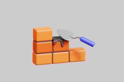 Preview: Orange bricks, trowel, and spatula