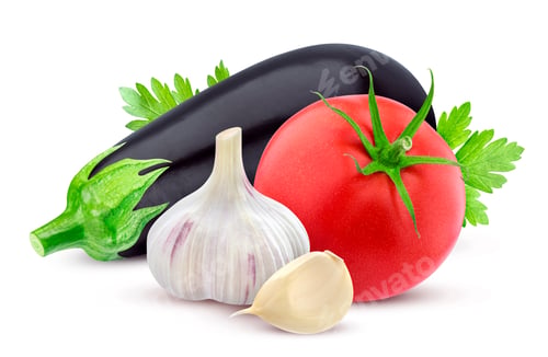 Preview: Fresh vegetables isolated on white background