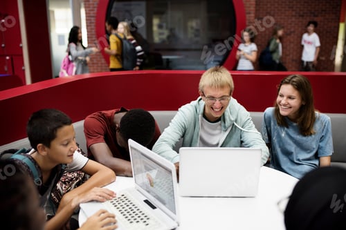 Preview: Students e-learning with laptop