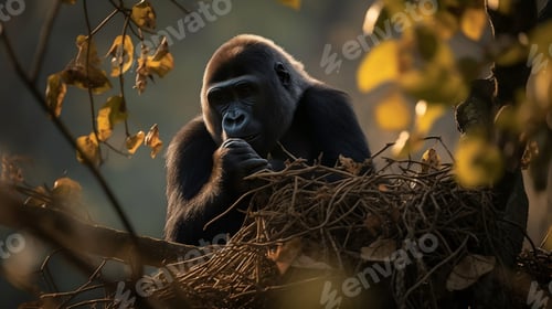 Preview: Gorilla Skillfully Constructing a Tree Nest
