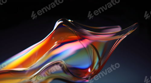 Preview: Macro shot of a glass with colorful hues against a black background