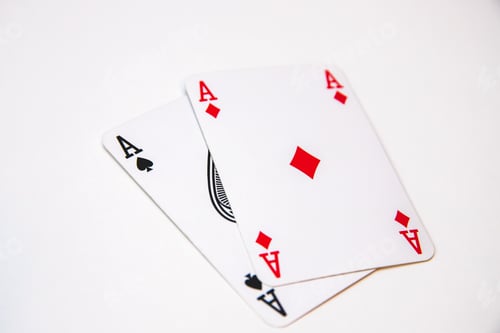 Preview: Beautiful shot of playing cards showing two aces