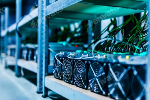 Preview: Bitcoin and crypto mining farm. Big data center.