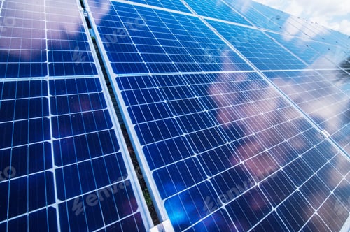 Preview: the panel solar with reflection of the sky