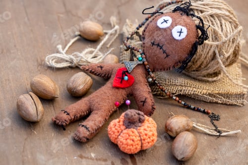 Preview: Voodoo Doll on a wooden background