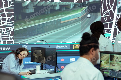 Preview: Frustrated employee working under pressure in agency control center
