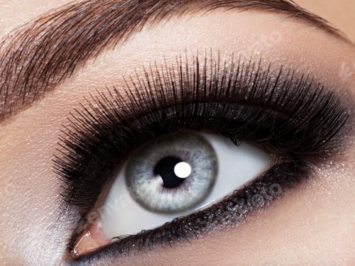 Preview: woman's eye with black eye makeup. Macro style image