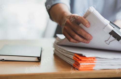 Preview: Business Documents, Auditor businesswoman checking searching document legal prepare paperwork or rep