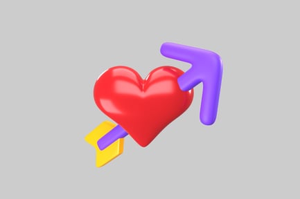 Preview: Cupid heart arrow decoration asset