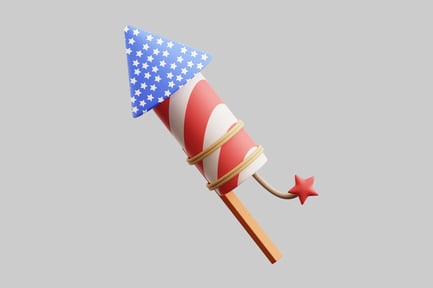 Preview: Patriotic fireworks celebration rocket