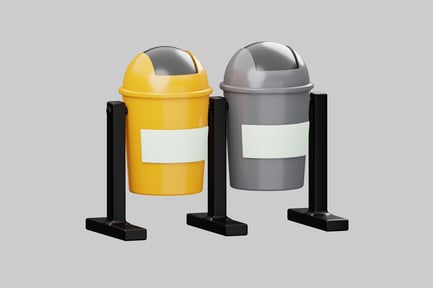Preview: Set of Adjacent Elegant Waste Containers