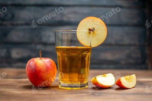 Preview: front view fresh apple juice with fresh apples on dark background drink photo color cocktail fruit