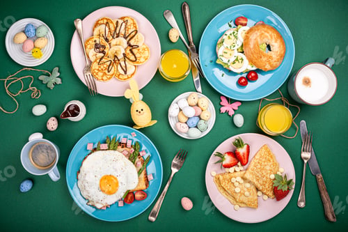 Preview: Easter breakfast flat lay
