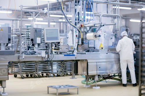 Preview: Factory worker operating food production machinery